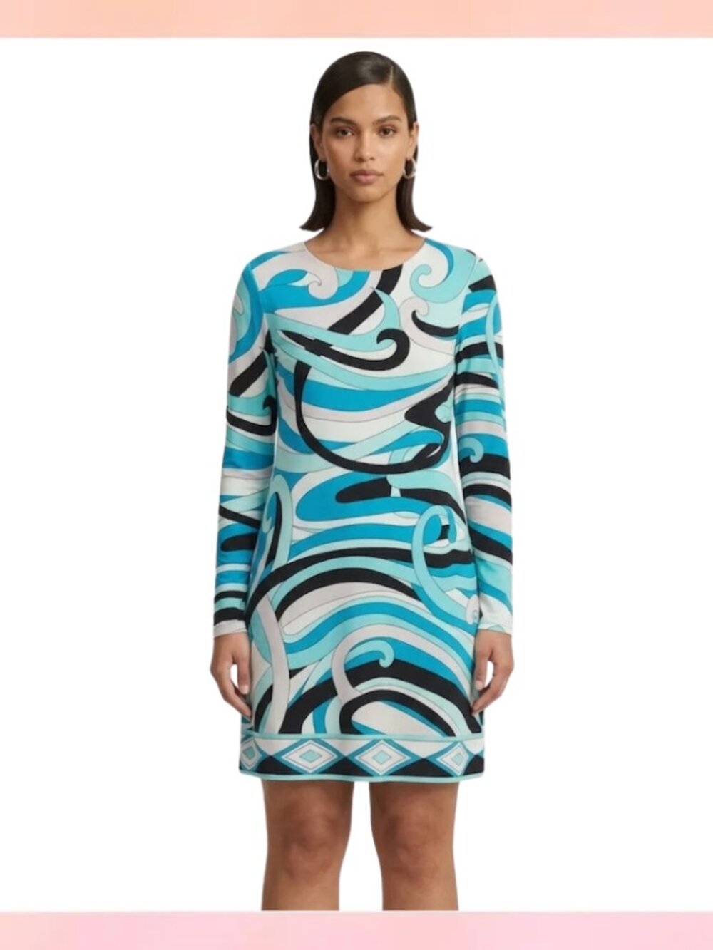 Michael Kors Blue Swirl Psychedelic Mod Mini Dress